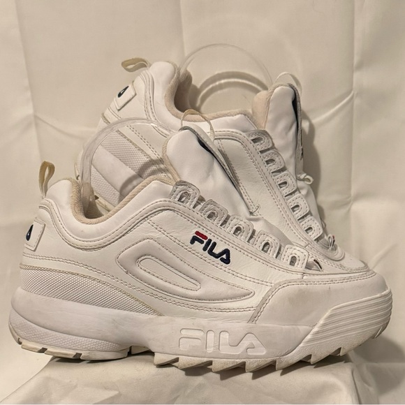 FILA Disruptor II Woman’s Sneaker Sz 9M Leather Old School Chunky Platform EUC - Picture 1 of 9